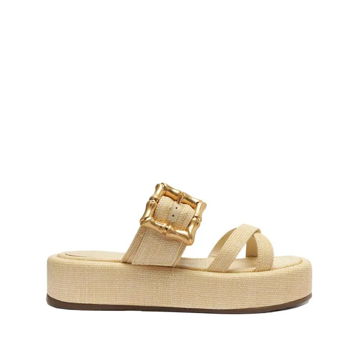 Schutz Shoes Flats Lola Flatform Sandal Eggshell 8211 Women