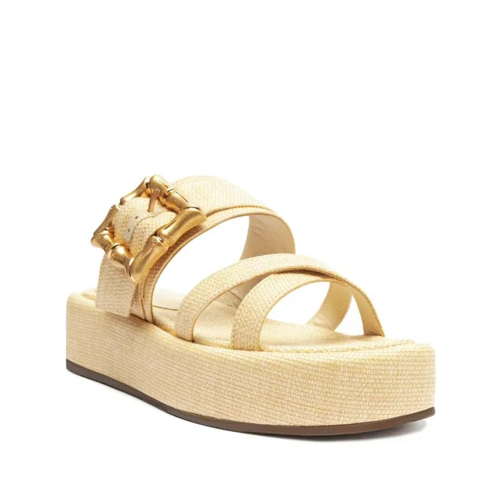 Schutz Shoes Flats Lola Flatform Sandal Eggshell 8211 Women