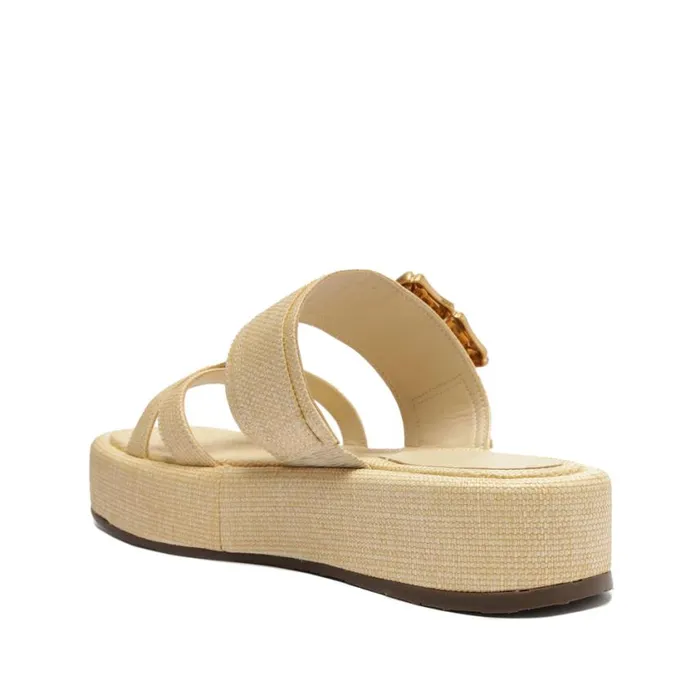 Schutz Shoes Flats Lola Flatform Sandal Eggshell 8211 Women
