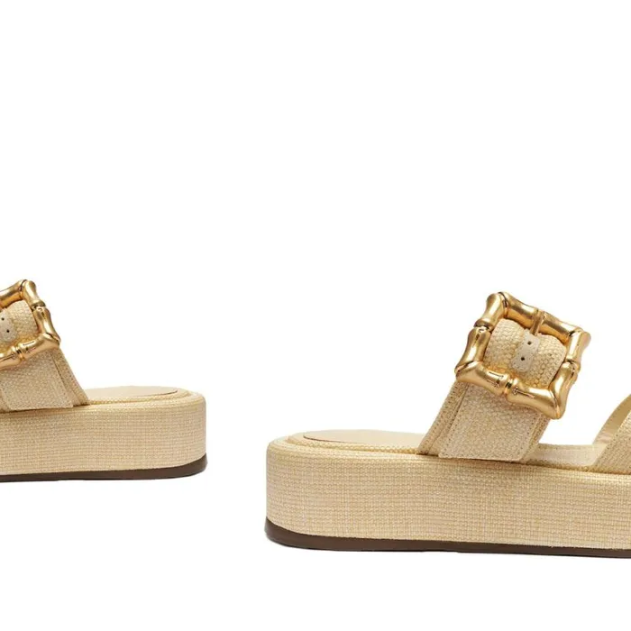 Schutz Shoes Flats Lola Flatform Sandal Eggshell 8211 Women