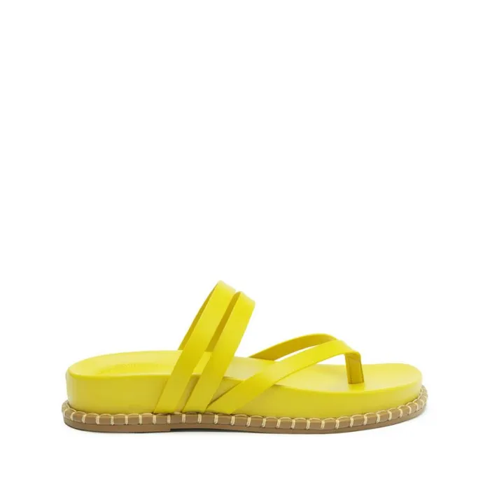 Schutz Shoes Flats Rania Sporty Leather Sandal Yellow 8211 Women