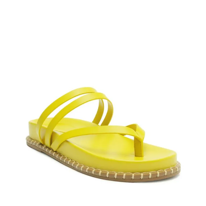 Schutz Shoes Flats Rania Sporty Leather Sandal Yellow 8211 Women