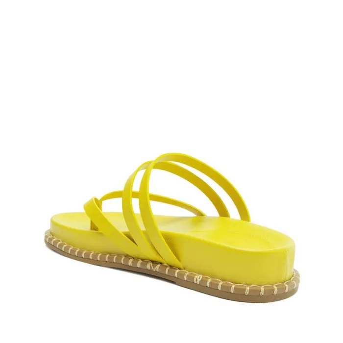 Schutz Shoes Flats Rania Sporty Leather Sandal Yellow 8211 Women