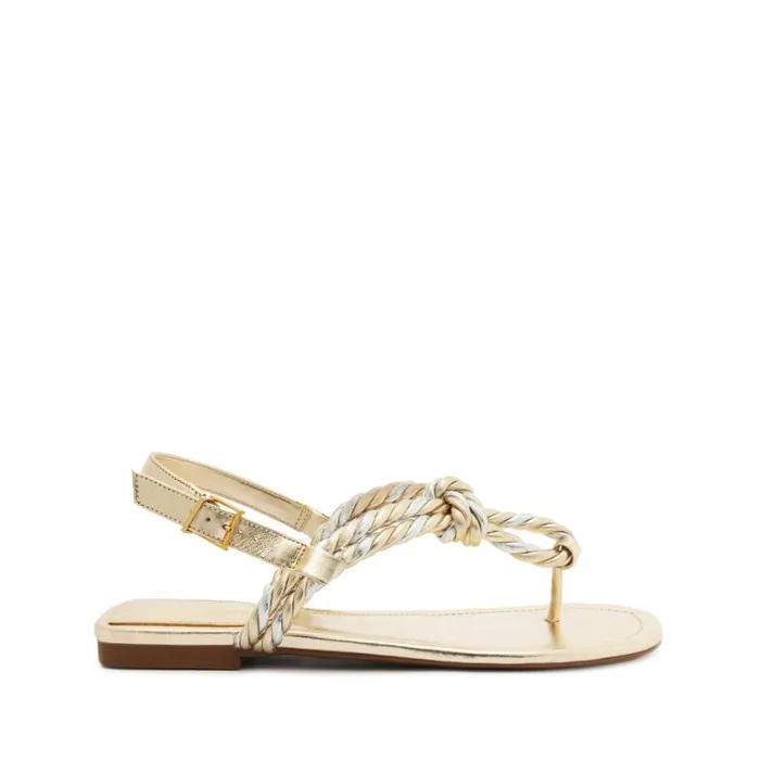 Schutz Shoes Flats Sage Metallic Flat Sandal Silver 8211 Women