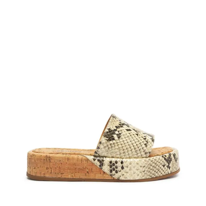 Schutz Shoes Flats Yara SnakeEmbossed Leather Sandal Snake Printed 8211 Women