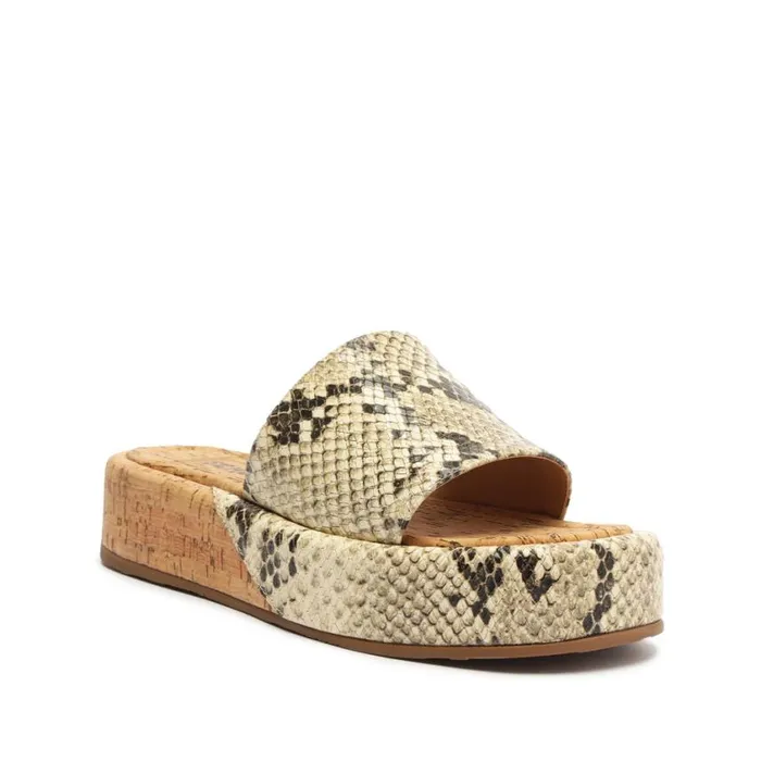 Schutz Shoes Flats Yara SnakeEmbossed Leather Sandal Snake Printed 8211 Women