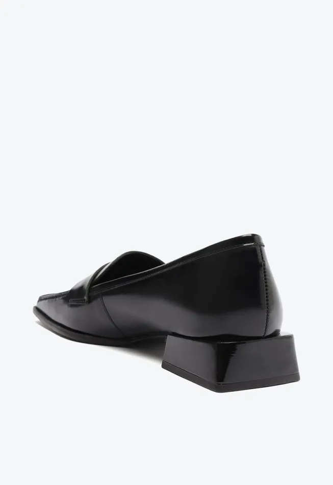 Schutz Shoes Loafers Ashton Leather Flat Black 8211 Women