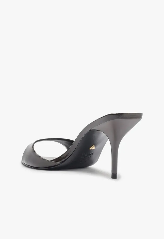Schutz Shoes Mules Elodie Patent Leather Sandal Dark Brown 8211 Women