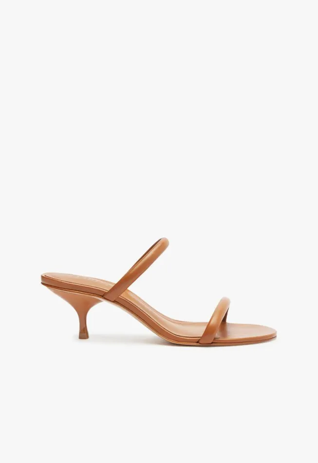 Schutz Shoes Mules Taliah Mid Nappa Leather Sandal Honey Peach 8211 Women