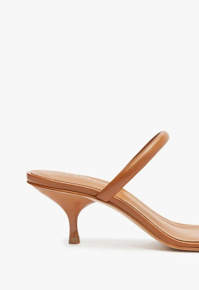 Schutz Shoes Mules Taliah Mid Nappa Leather Sandal Honey Peach 8211 Women