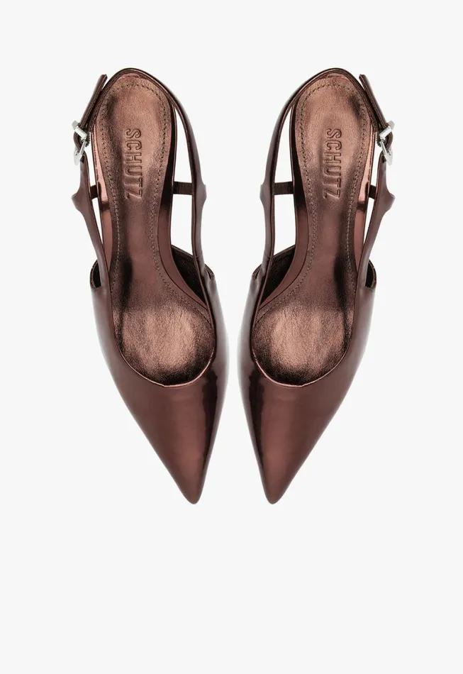 Schutz Shoes Pumps Boris Kitten Sling Pump Dark Brown 8211 Women
