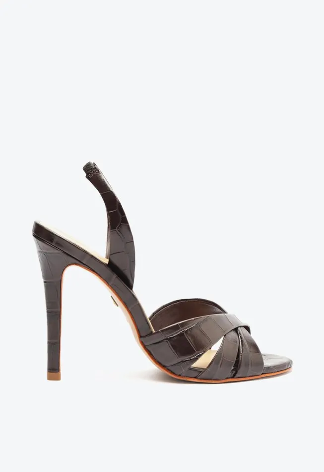 Schutz Shoes Slingbacks Keefa Sling Leather Sandal Brown 8211 Women