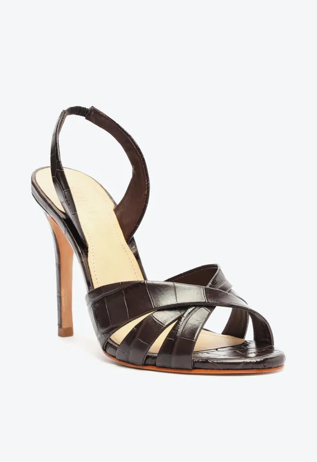 Schutz Shoes Slingbacks Keefa Sling Leather Sandal Brown 8211 Women
