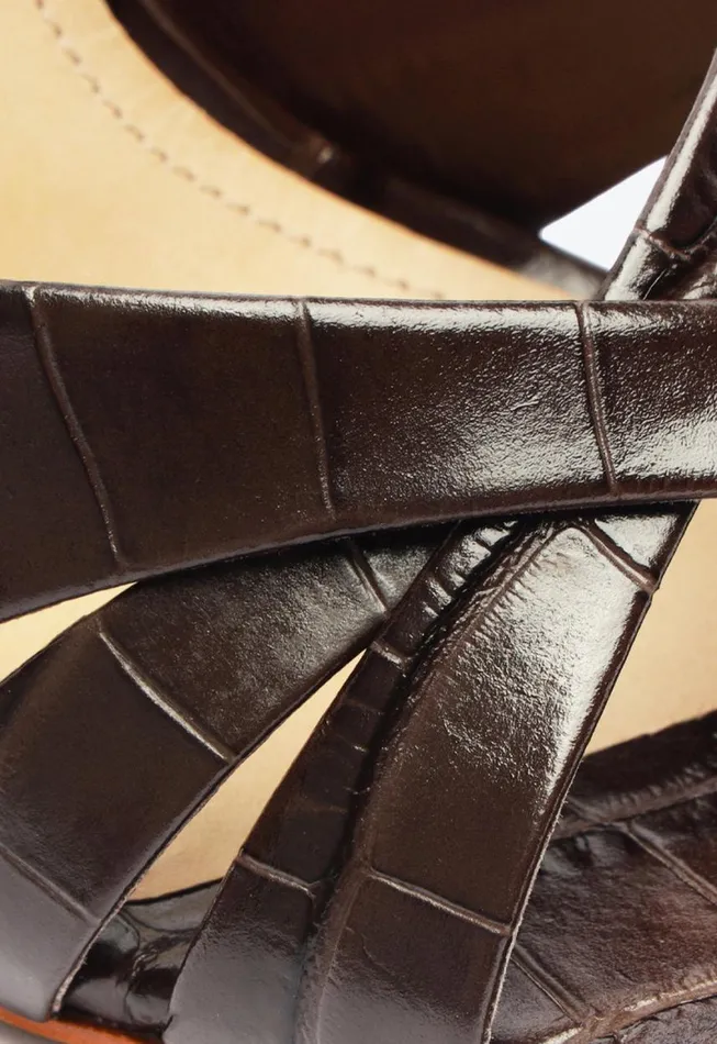 Schutz Shoes Slingbacks Keefa Sling Leather Sandal Brown 8211 Women