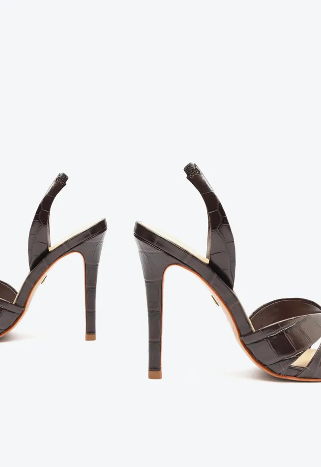 Schutz Shoes Slingbacks Keefa Sling Leather Sandal Brown 8211 Women