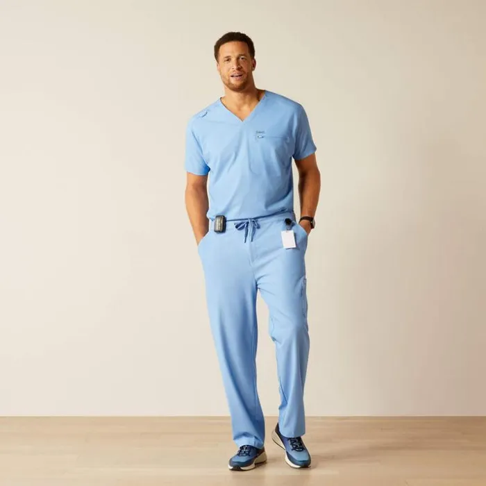 Scrubs 8211 New Men Ariat Jacobi Utility Stretch Scrub Pant Light Blue Heather