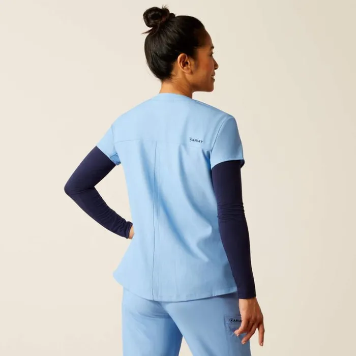 Scrubs 8211 New Women Ariat Eliza Fashion Scrub Top Light Blue Heather Scrubs 8211 New Women Ariat Eliza Fashion Scrub Top Light Blue Heather