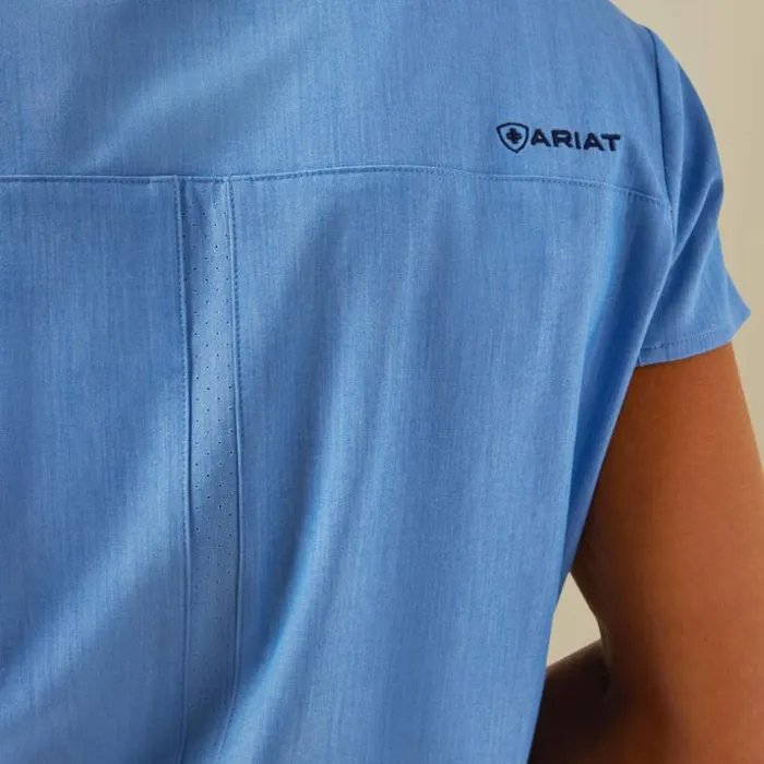 Scrubs 8211 New Women Ariat Eliza Fashion Scrub Top Light Blue Heather Scrubs 8211 New Women Ariat Eliza Fashion Scrub Top Light Blue Heather