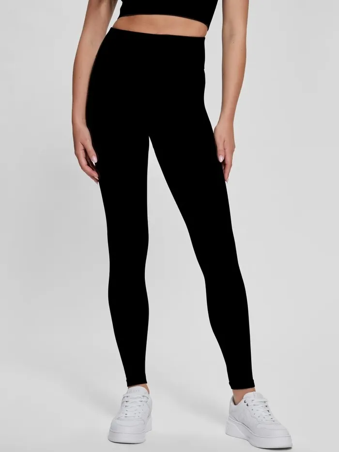 Seamless Ribbed Leggings Black Women Activewear GUESS Seamless Ribbed Leggings Black Women Activewear GUESS