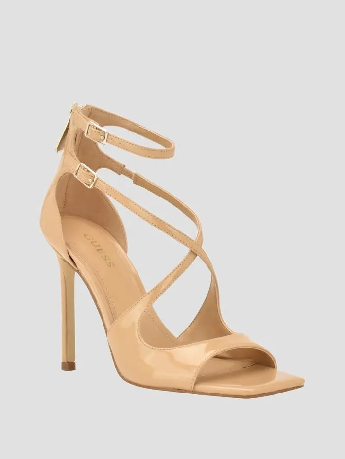 Sella Strappy Stiletto Heels Medium Natural 101 Women Heels GUESS