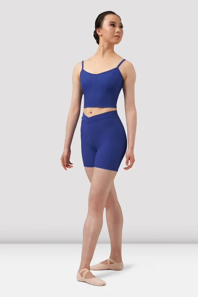 Separates Adult Ladies Mirella Chevron V Front Shorts Marine Blue Bloch