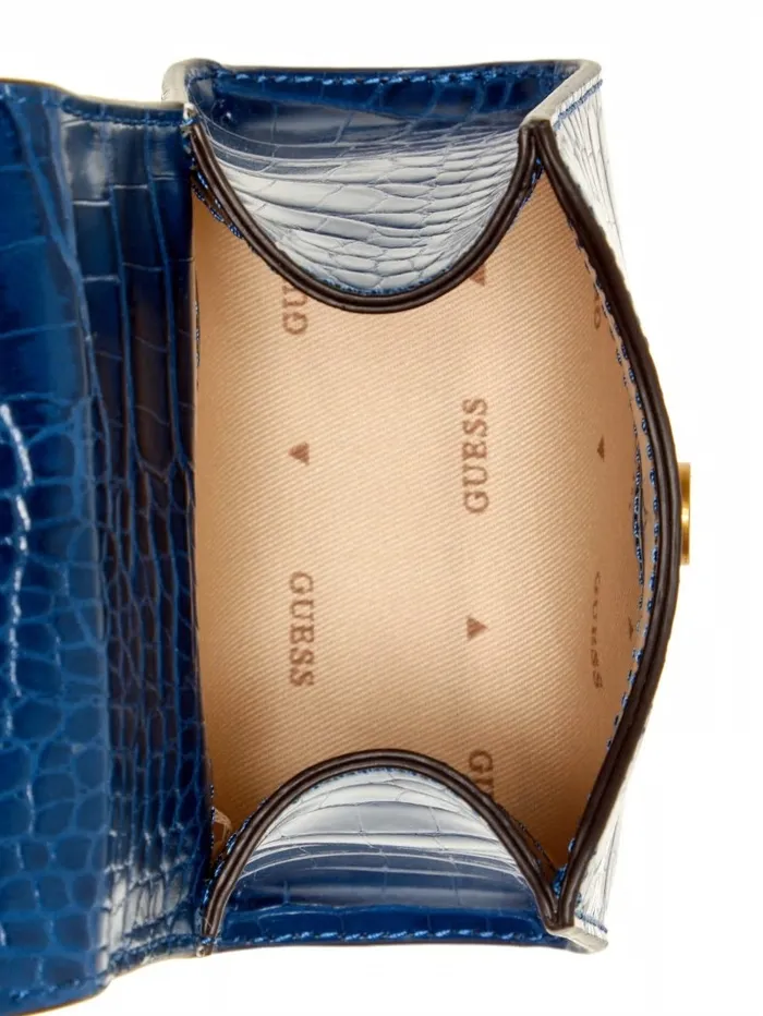 Sestri CrocodileEmbossed Mini Crossbody Blue Women Handbags GUESS Sestri CrocodileEmbossed Mini Crossbody Blue Women Handbags GUESS