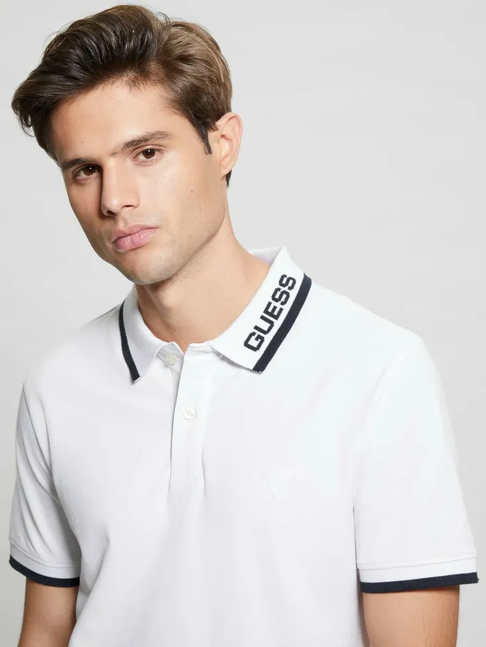 Shirts Eco Lyle Logo Polo Pure White 8211 GUESS Men