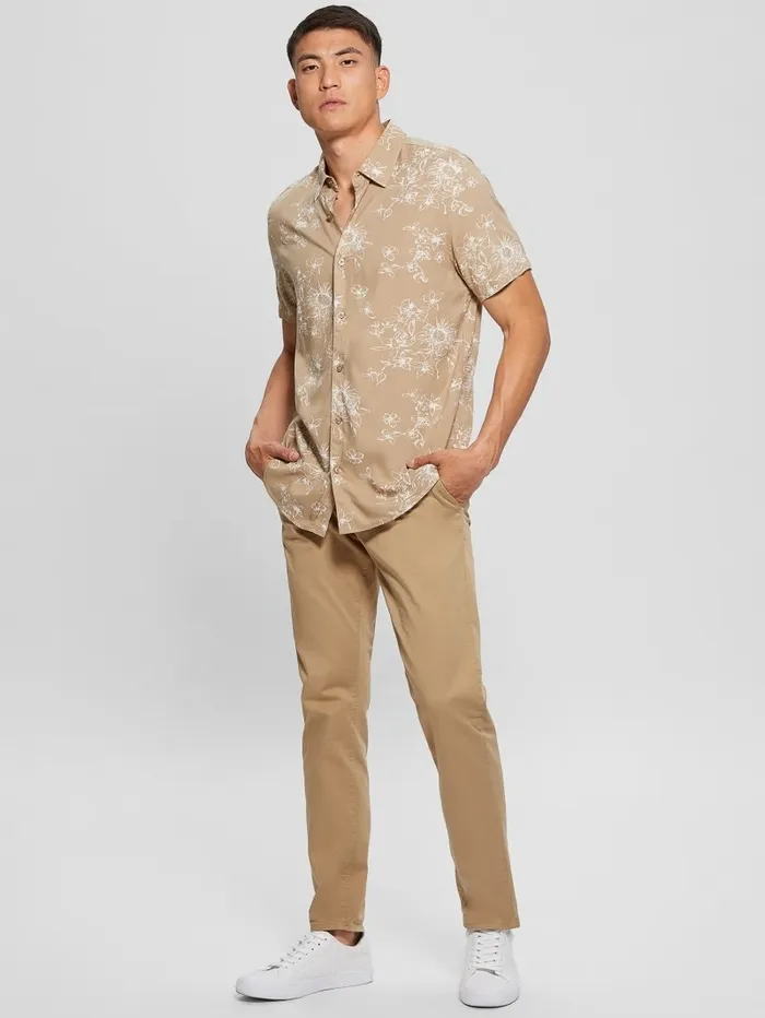 Shirts Eco Rayon Sienna Floral Shirt Sienna Floral Neutral San 8211 GUESS Men Shirts Eco Rayon Sienna Floral Shirt Sienna Floral Neutral San 8211 GUESS Men