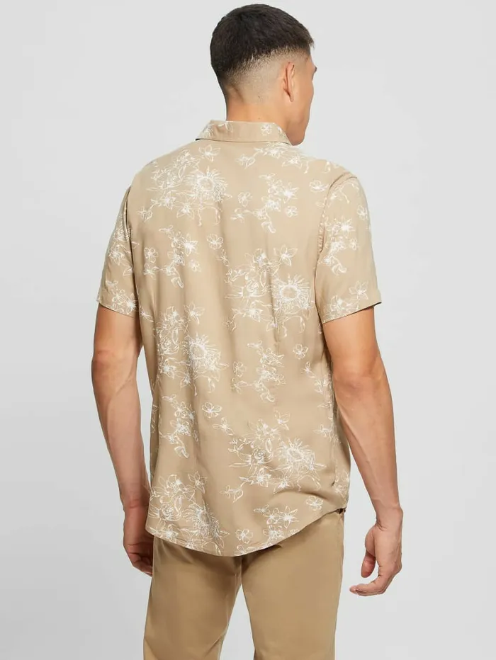 Shirts Eco Rayon Sienna Floral Shirt Sienna Floral Neutral San 8211 GUESS Men Shirts Eco Rayon Sienna Floral Shirt Sienna Floral Neutral San 8211 GUESS Men