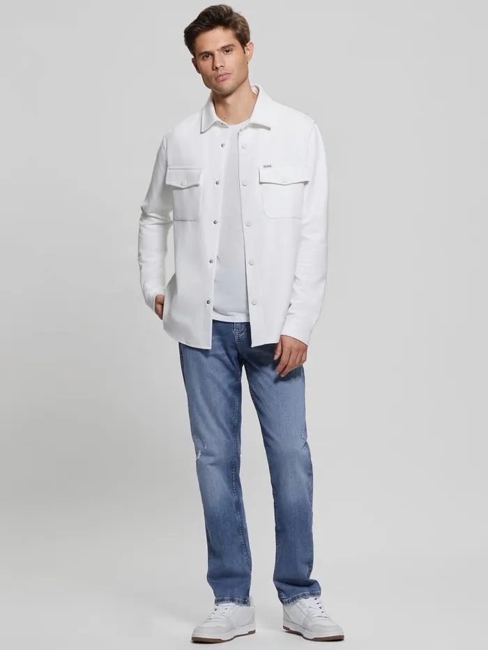Shirts GUESS Men James Textured Shirt Salt White