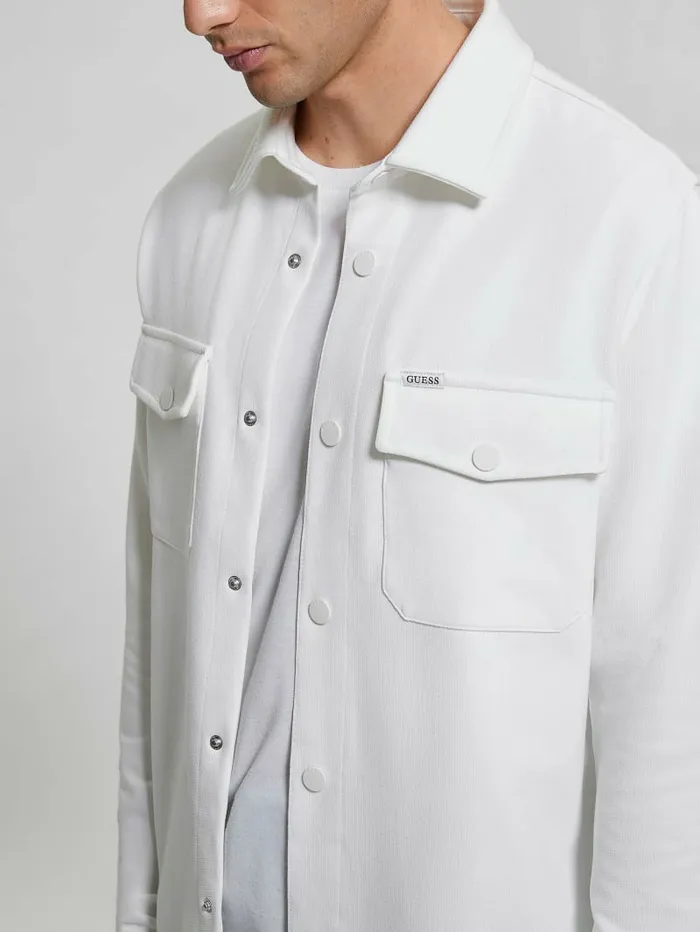 Shirts GUESS Men James Textured Shirt Salt White