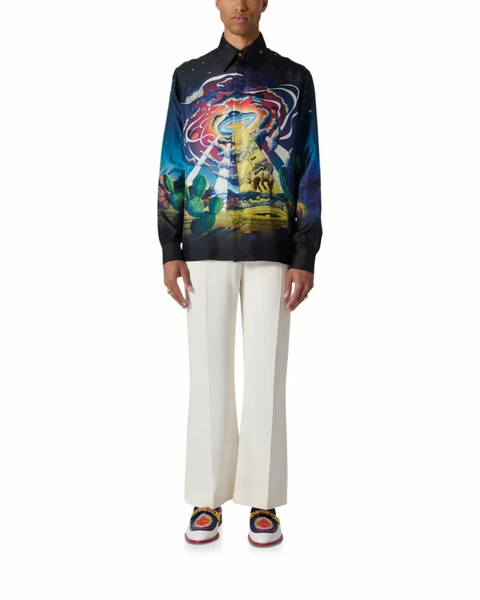 Shirts Men Casablanca Paris Cowboy De L039Espace Silk Shirt Shirts Men Casablanca Paris Cowboy De L039Espace Silk Shirt