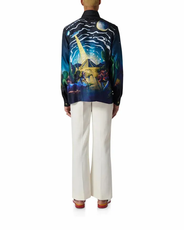Shirts Men Casablanca Paris Cowboy De L039Espace Silk Shirt Shirts Men Casablanca Paris Cowboy De L039Espace Silk Shirt