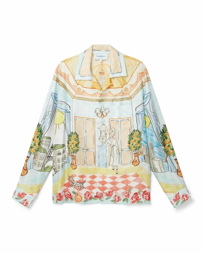 Shirts Men Casablanca Paris L039Appartement De Reve Silk Shirt