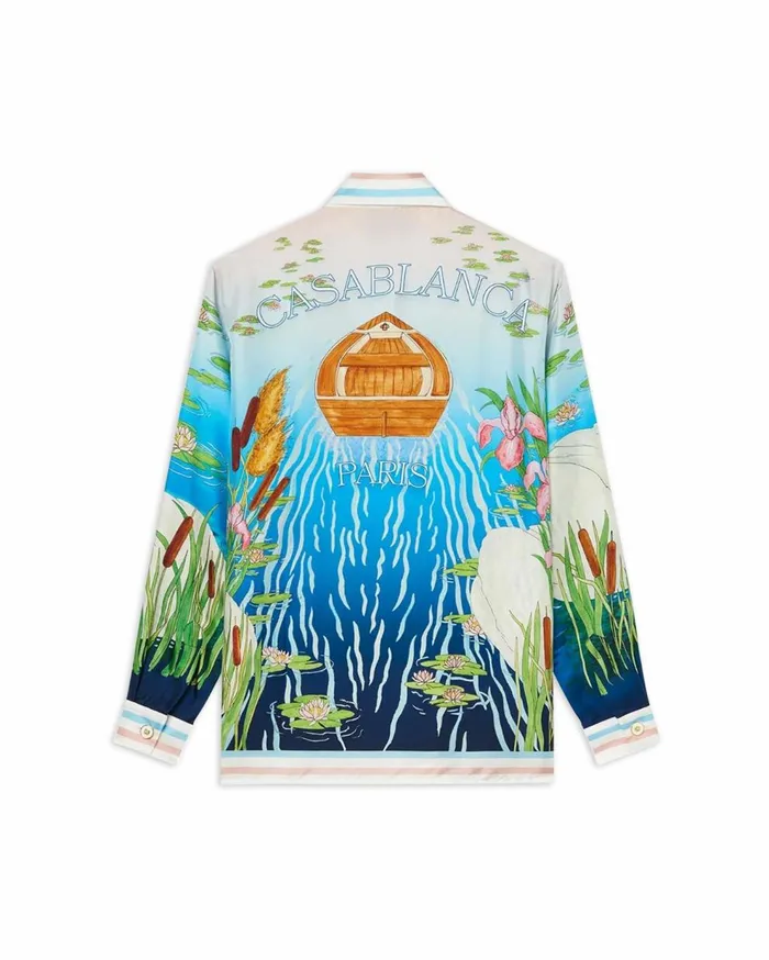Shirts Men Casablanca Paris Le Lac Tranquille Silk Shirt