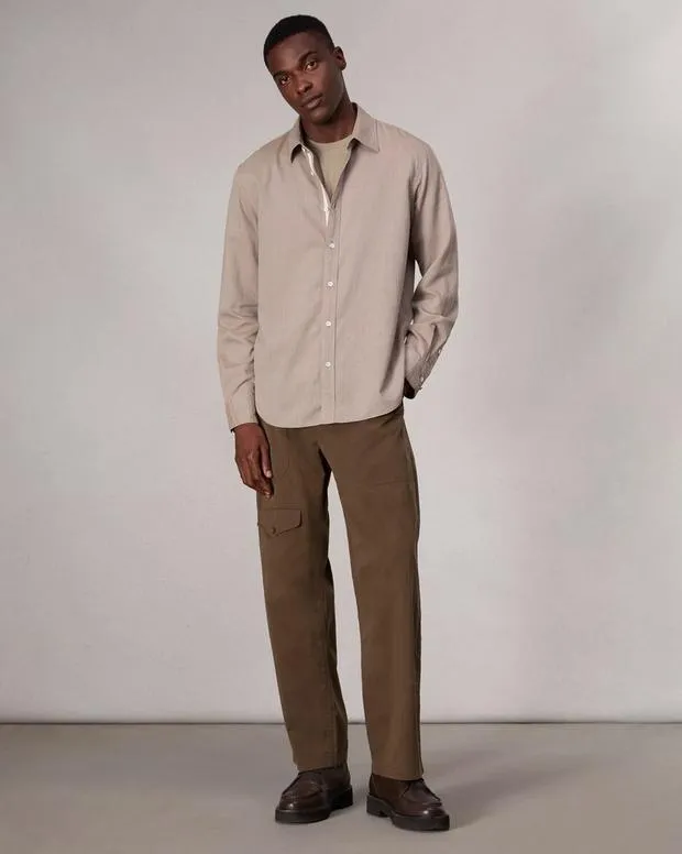 Shirts Men Finch Textured Striped Shirt Black StripeKhaki StripeRed Stripe rag and bone