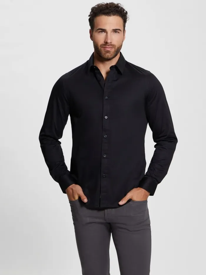 Shirts Men GUESS Luxe Stretch Shirt Black