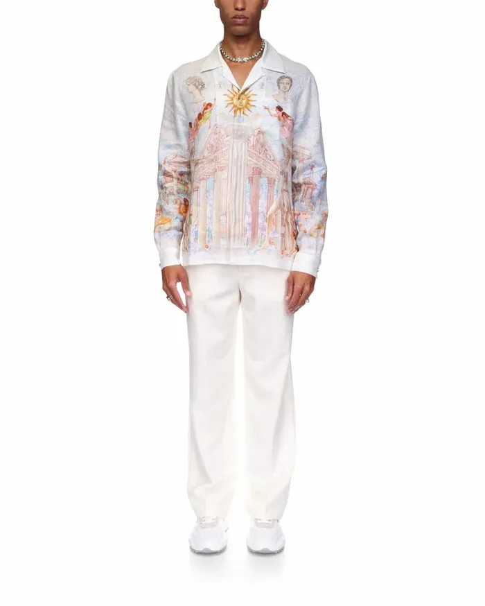 Shirts MenWomen Casablanca Paris Le Temple Du Savoir Linen Shirt