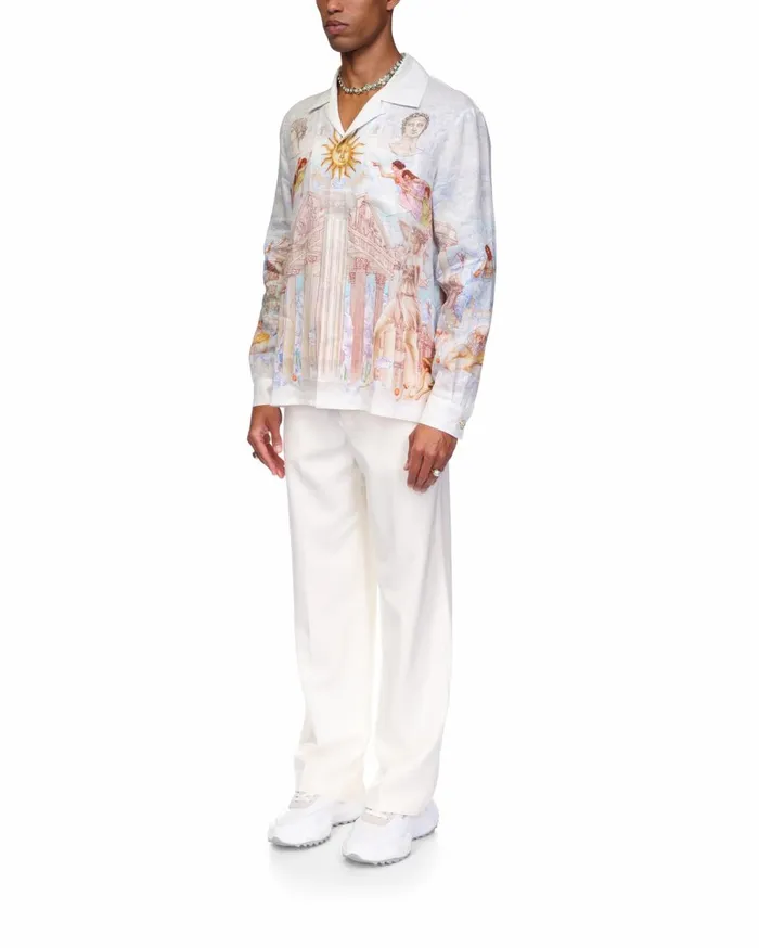 Shirts MenWomen Casablanca Paris Le Temple Du Savoir Linen Shirt