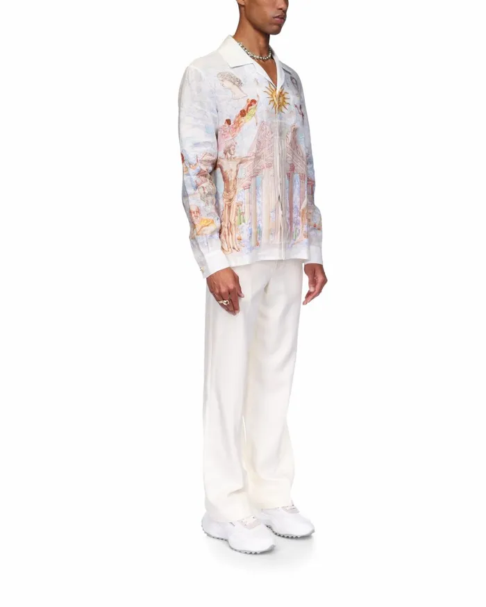 Shirts MenWomen Casablanca Paris Le Temple Du Savoir Linen Shirt