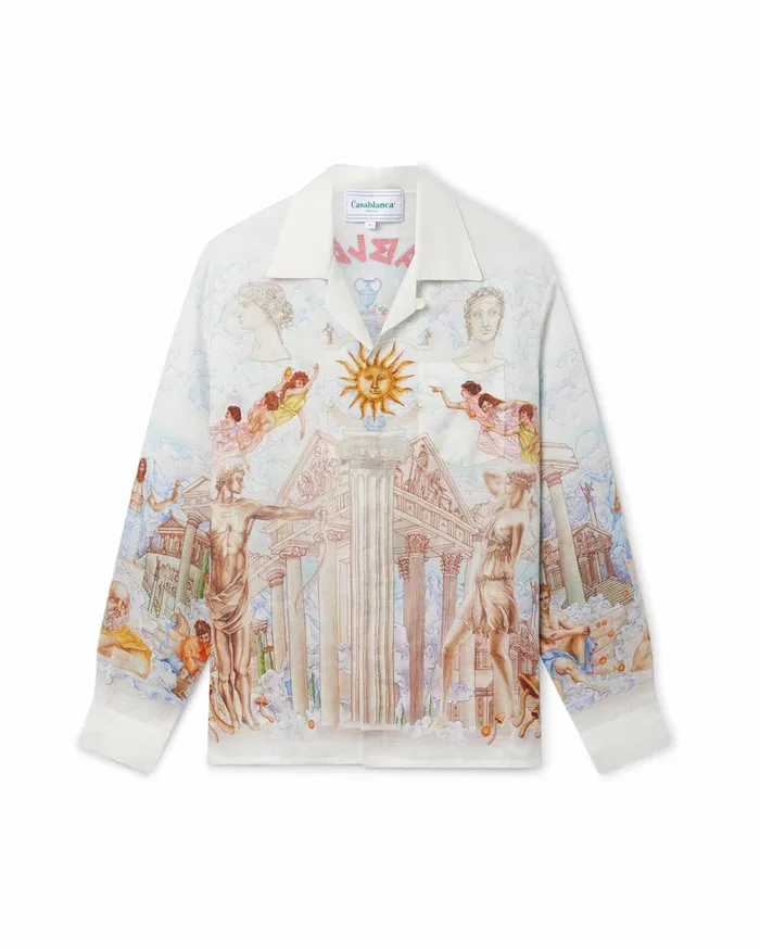 Shirts MenWomen Casablanca Paris Le Temple Du Savoir Linen Shirt