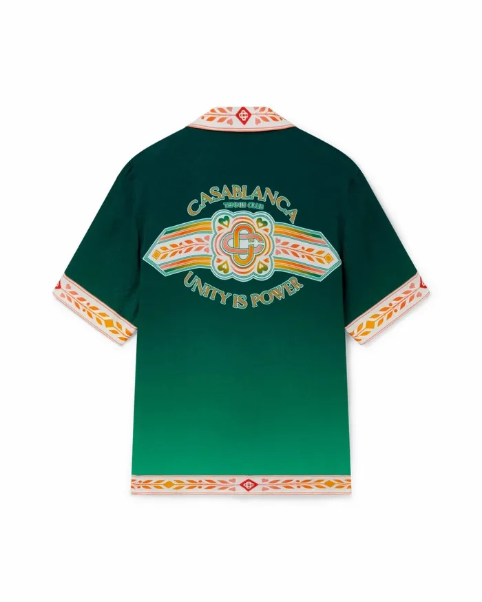 Shirts MenWomen Casablanca Paris Unity Is Power Silk Shirt