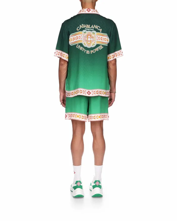 Shirts MenWomen Casablanca Paris Unity Is Power Silk Shirt Shirts MenWomen Casablanca Paris Unity Is Power Silk Shirt