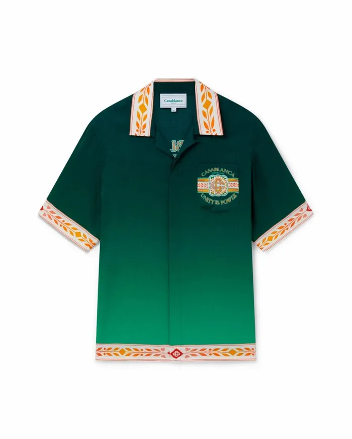 Shirts MenWomen Casablanca Paris Unity Is Power Silk Shirt Shirts MenWomen Casablanca Paris Unity Is Power Silk Shirt
