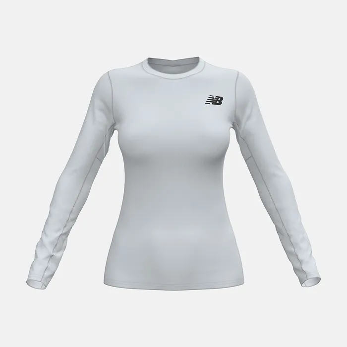Shirts New Balance Women W Baselayer Long Sleeve Top WHITE