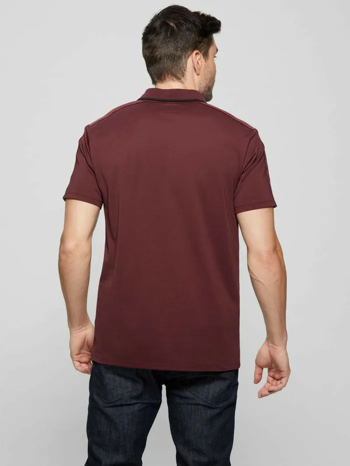 Shirts Paul Pique Tape Polo Shirt Red Noir 8211 GUESS Men Shirts Paul Pique Tape Polo Shirt Red Noir 8211 GUESS Men