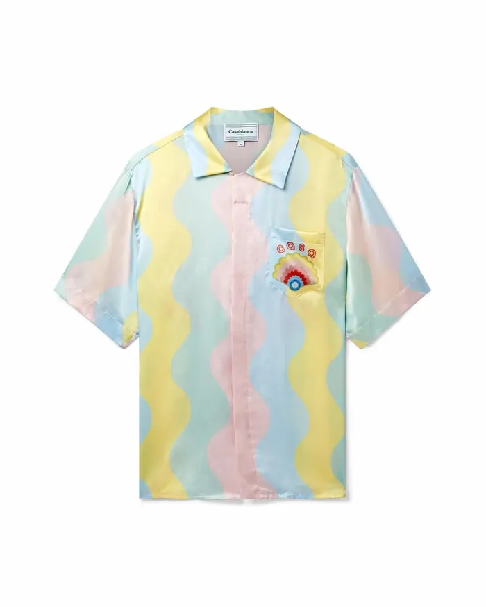 Shirts Women Casablanca Paris Casa Shell Wave Silk Shirt