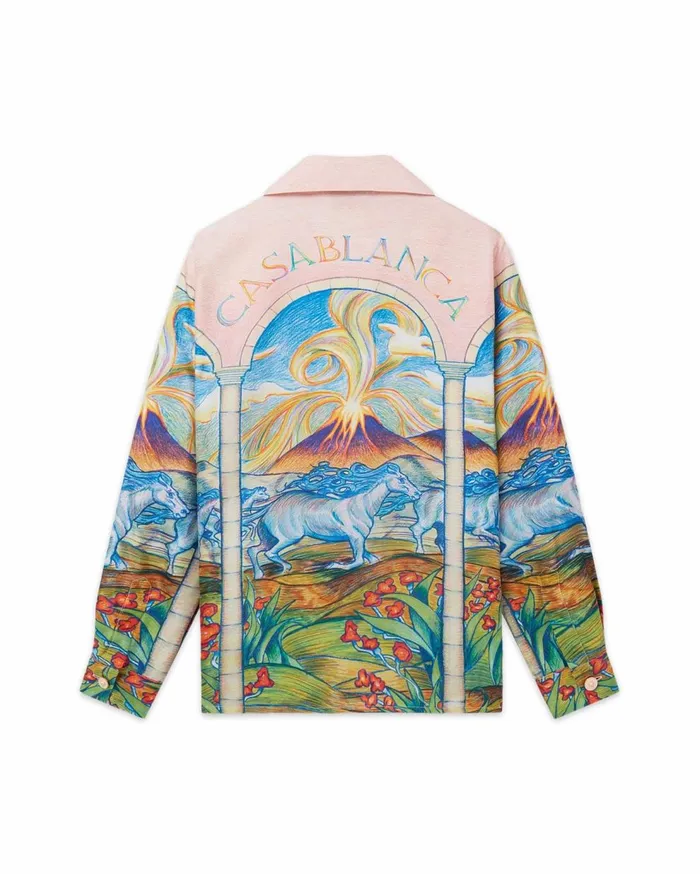 Shirts Women Casablanca Paris Chevaux Sauvages Silk Shirt