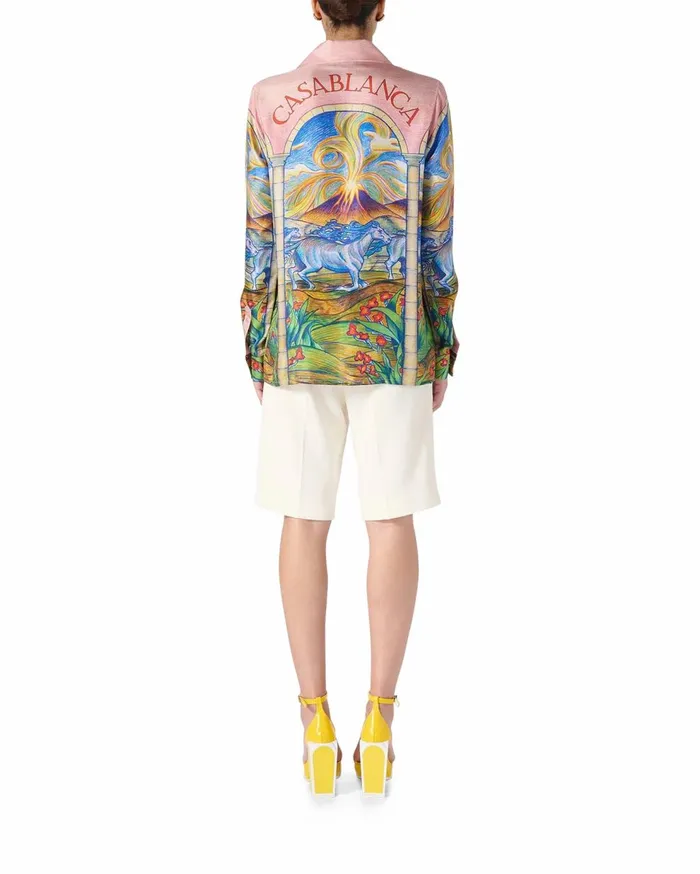 Shirts Women Casablanca Paris Chevaux Sauvages Silk Shirt Shirts Women Casablanca Paris Chevaux Sauvages Silk Shirt