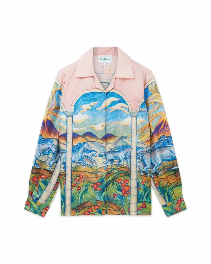 Shirts Women Casablanca Paris Chevaux Sauvages Silk Shirt Shirts Women Casablanca Paris Chevaux Sauvages Silk Shirt